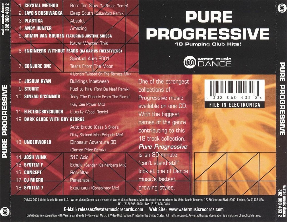 Various Artists Pure Progressive New Cd