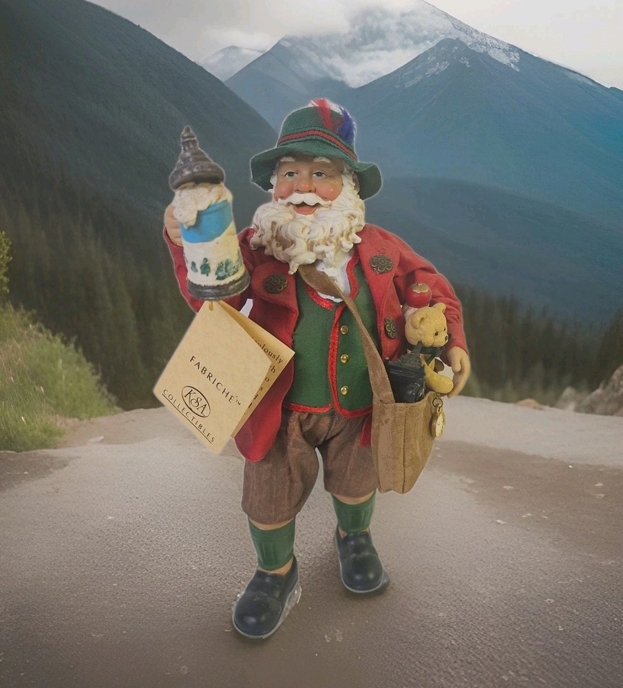 Kurt S Adler Fabriche German Bavarian  Santa Figurine Christmas Beer Stein