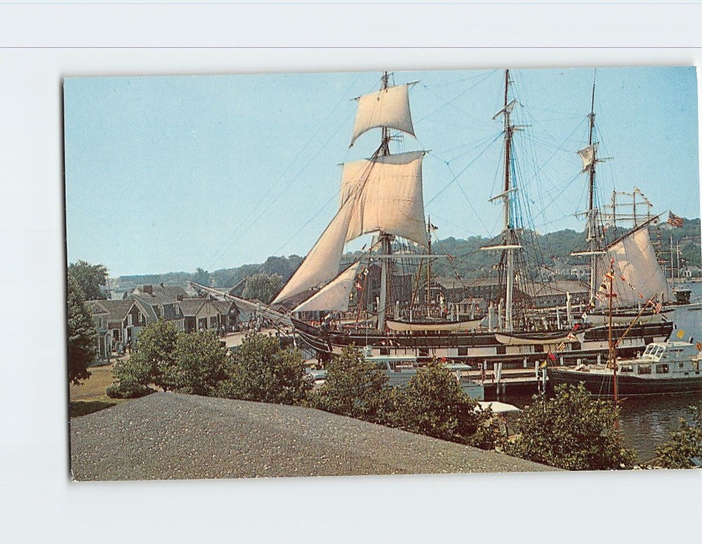 Postcard Charles W. Morgan Whaleship Mystic Seaport Connecticut USA