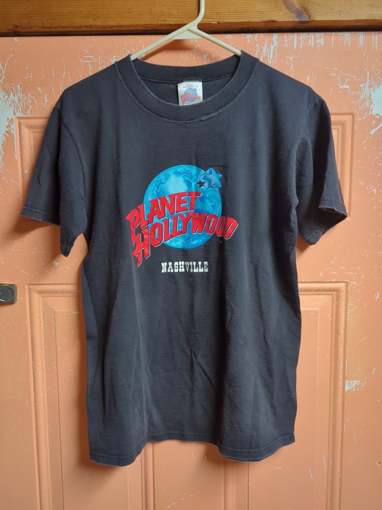 Vintage 90s Planet Hollywood Nashville Men Size Small Made In USA Black T-shirt