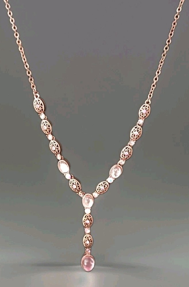 Vintage Avon SP Rose Gold Tone Pink 9⁹⁸Rhinestone 18
