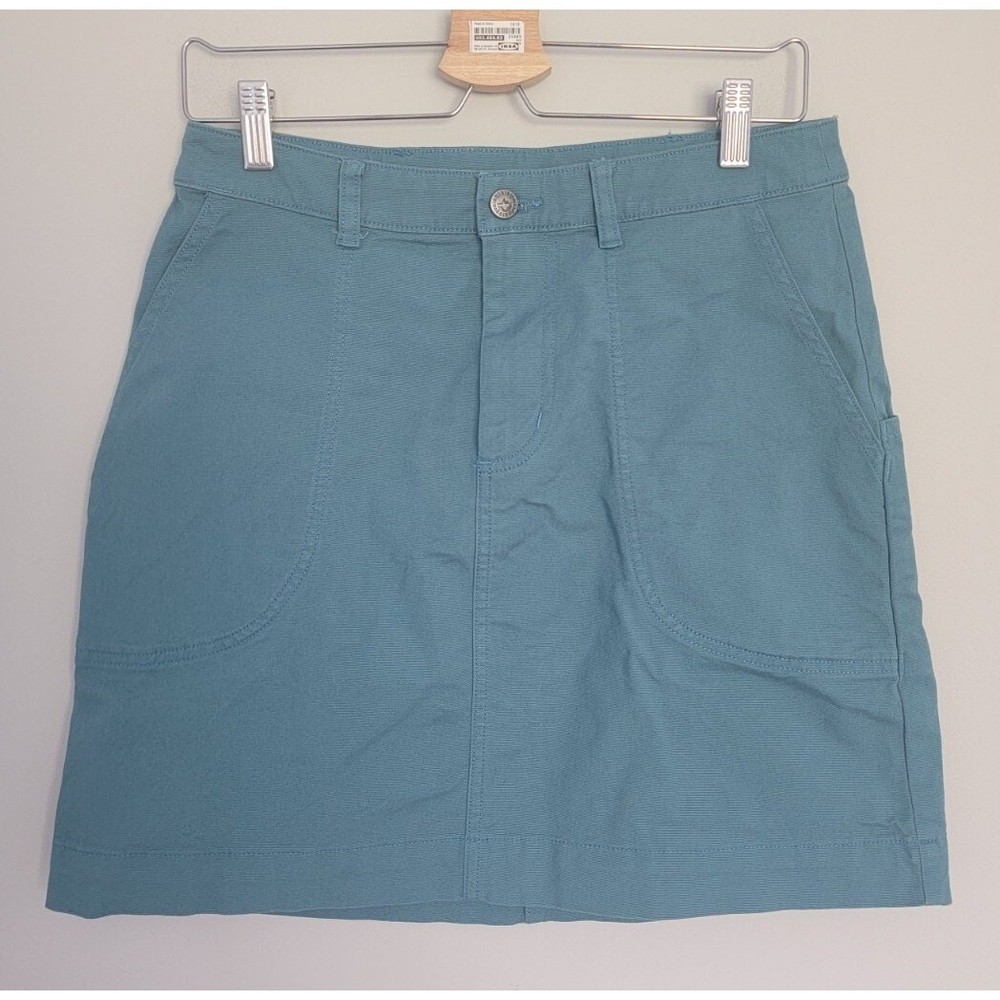 Patagonia Stand Up Skirt Womens 8 Organic Cotton Mid Rise Teal Blue