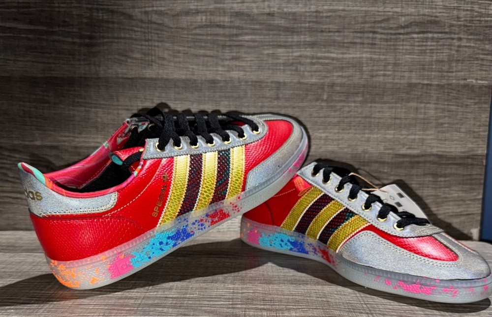 Men’s Size 8.5 adidas S.E.E.D. X HANDBALL SPEZIAL PAINT SPLATTER Shoe  ID8617