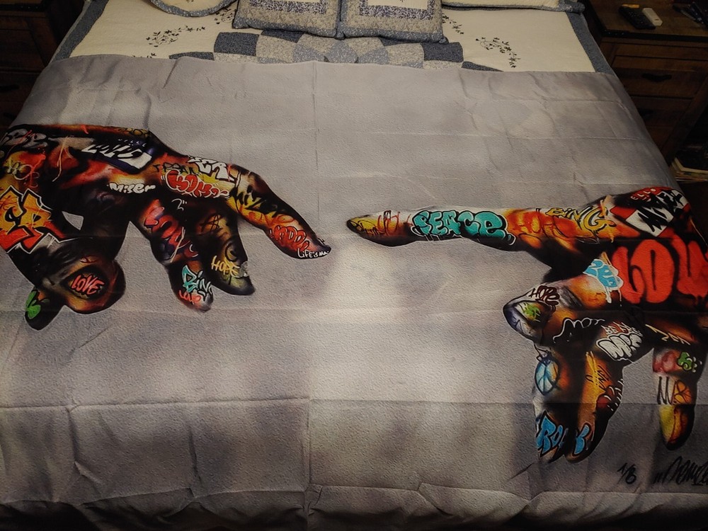 Abstract Graffiti Street Art Michelangelo Print – Vibrant Wall Art From US-image