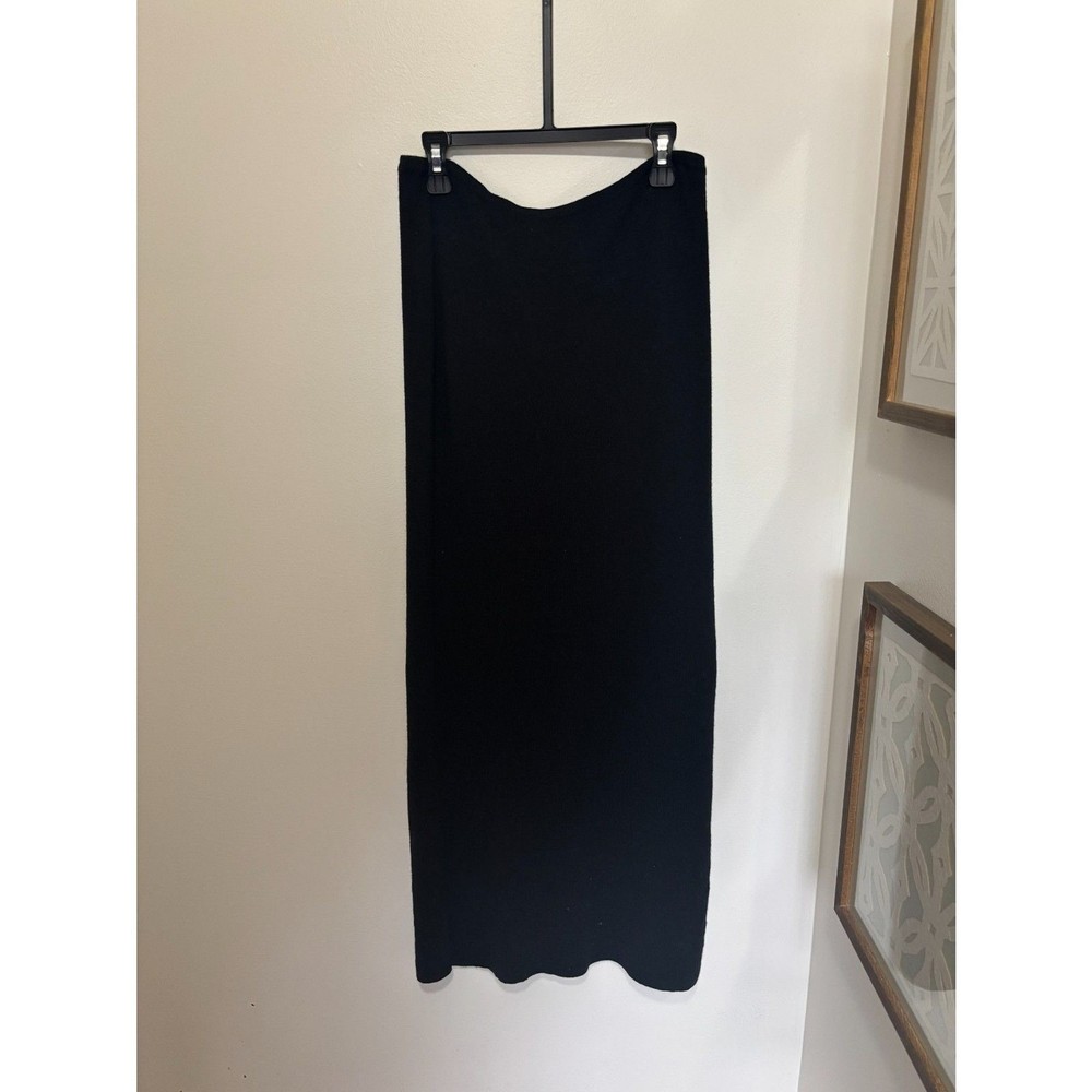 Sonia Rykiel 100% Merino Wool Black Maxi Skirt M Minimalist Dark Academia Grunge