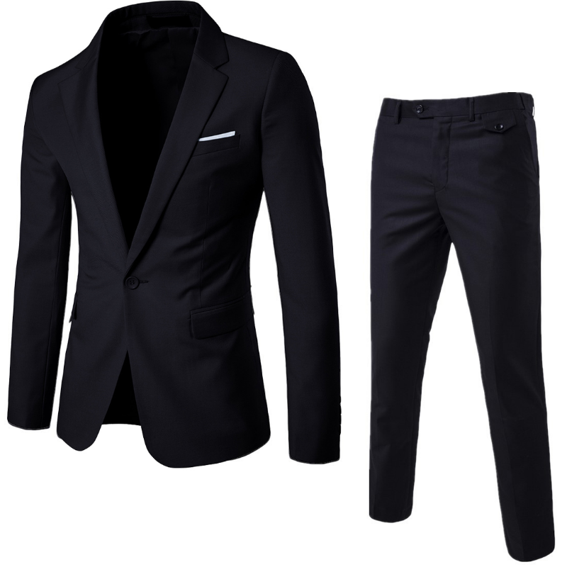3-Piece Blue Wedding Suit Set with Vest & Pants Elegant Formal Coat 2023
