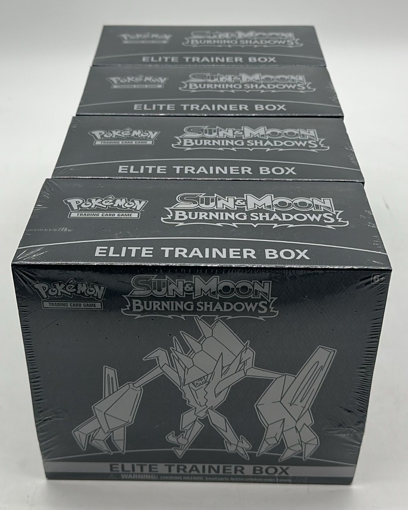 Lot of (4) Pokemon TCG Sun & Moon Burning Shadows Elite Trainer Boxes SEALED ETBPROBSTEIN123 is actively accepting CONSIGNMENTS !!
