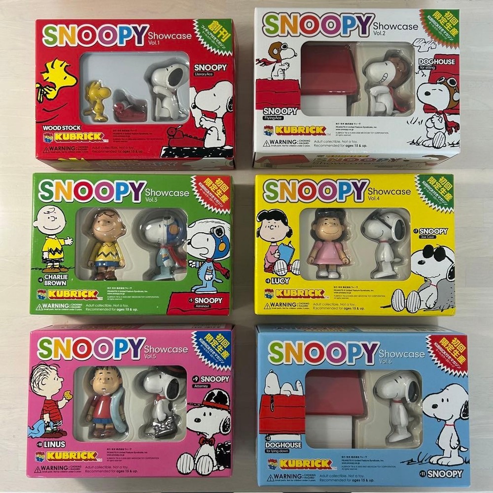 Medicom Toy Kubrick Snoopy Showcase Set Vol.1-6 Limited New 2006-2007