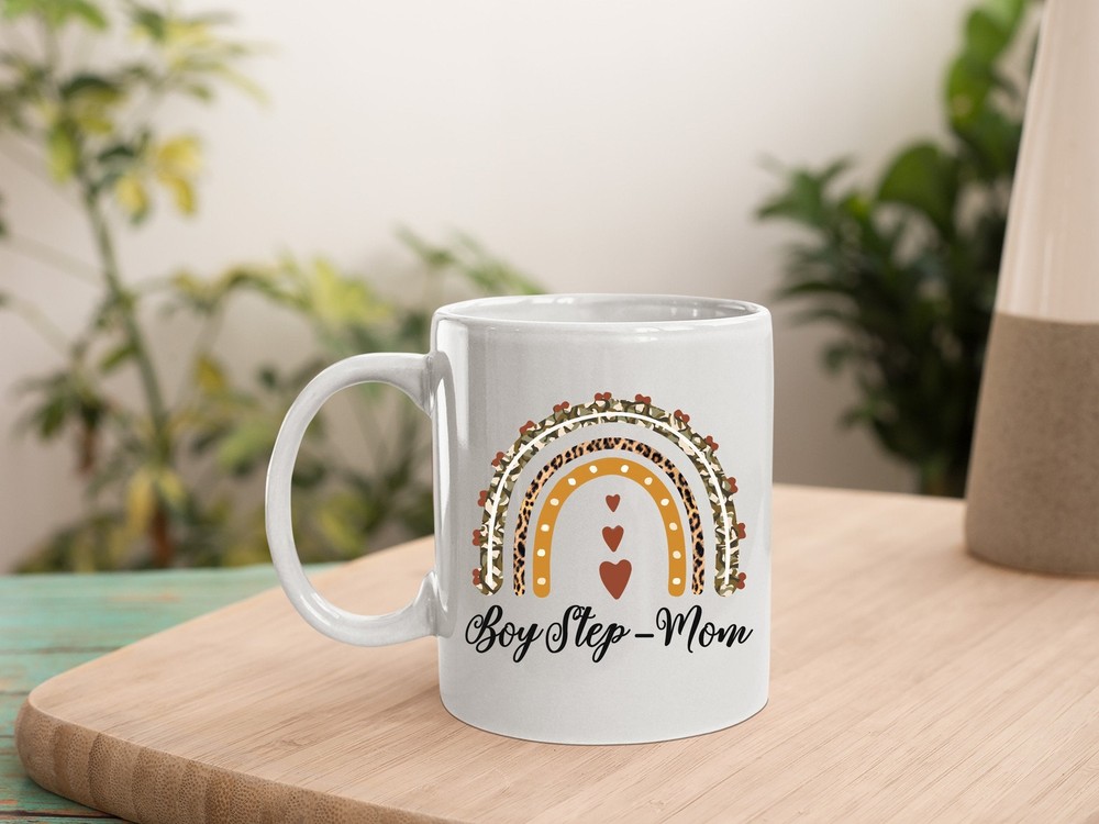 Boy Step Mom Rainbow Leopard Mug Mama Mug Mother's Day Mug Mother's Day Gift
