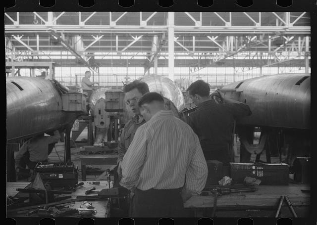 Stratford Connecticut USA 1940 Vought-Sikorsky Aircraft Factory Workers