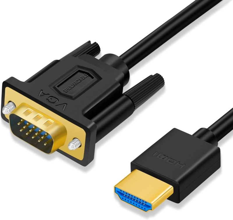 Gold-Plated HDMI to VGA Male Cable 1080P High-Speed Video Converter