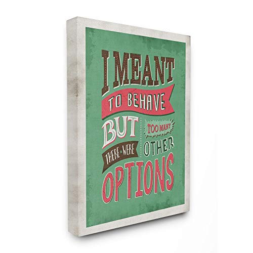 Too Many Options Funny Word Red Green, Design by Artist Ester Kay Wall Art, 2...