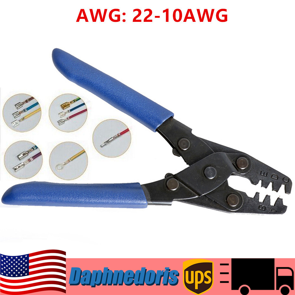 Open Barrel Molex-style Crimping Tool DR-1 Ratcheting Wire Crimper Plier