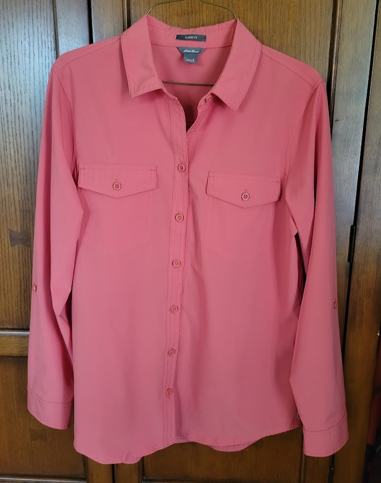 Eddie Bauer Classic Fit Outdoors Womens Pink S Long Sleeve Shirt