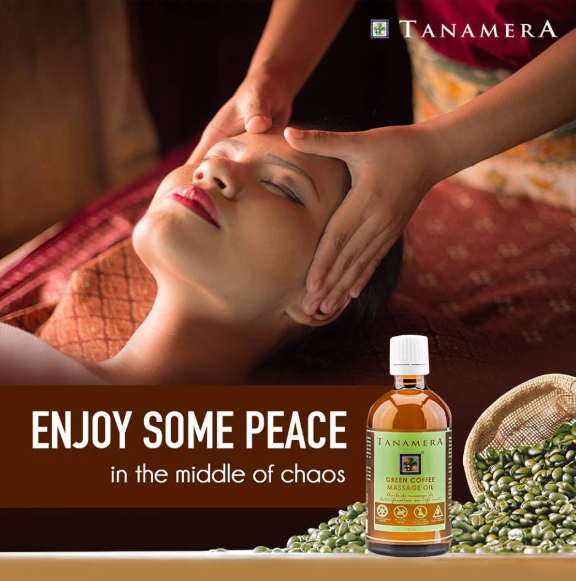 Tanamera 100ml Green Coffee Massage Oil for Natural Firming and Slimming