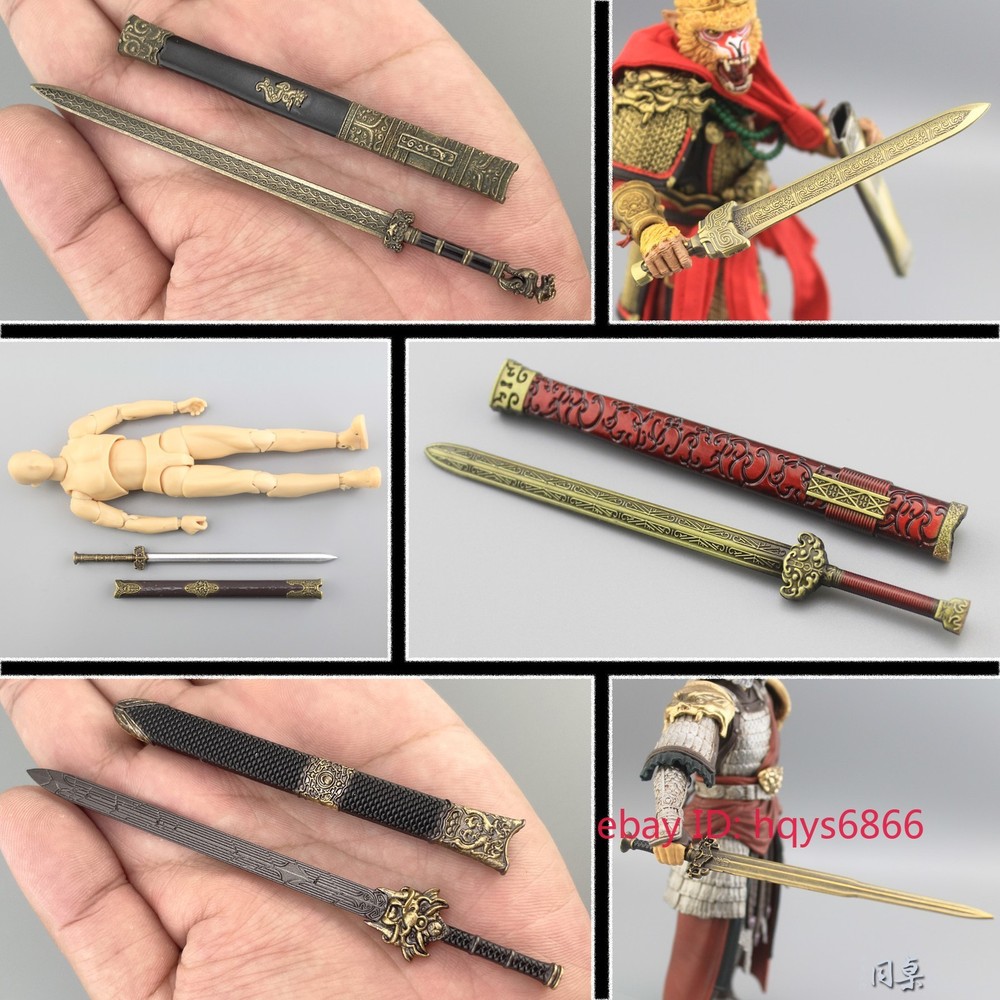 1/12 Scale Alloy Sword W Scabbard Model Weapon Accessory for 6