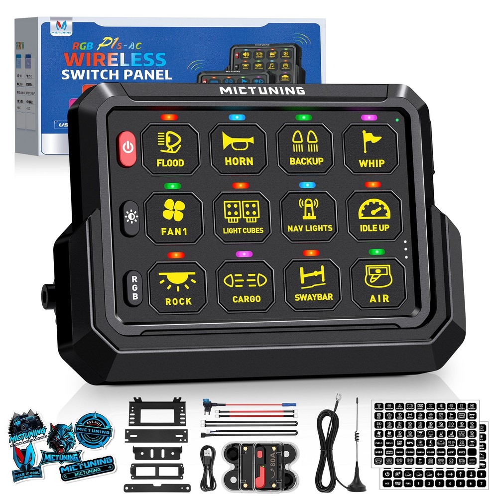 Wireless RGB Switch Panel LED Control Toggle Momentary Strobe Circuit Relay Box