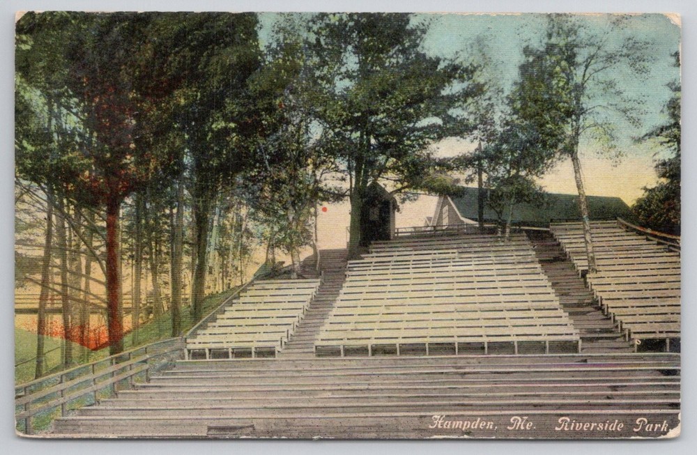 Hampden ME Riverside Park Amphitheater Postcard 1907 Hugh C. Leighton