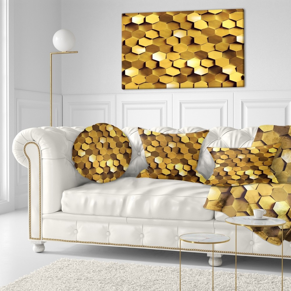 Designart 'Golden Honeycomb Wall Texture' Abstract Throw
