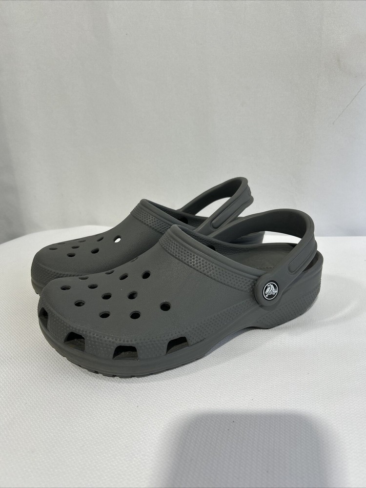 CROCS  Classic Gray Clogs Shoes Men's Size 6 / Women's Size 8
