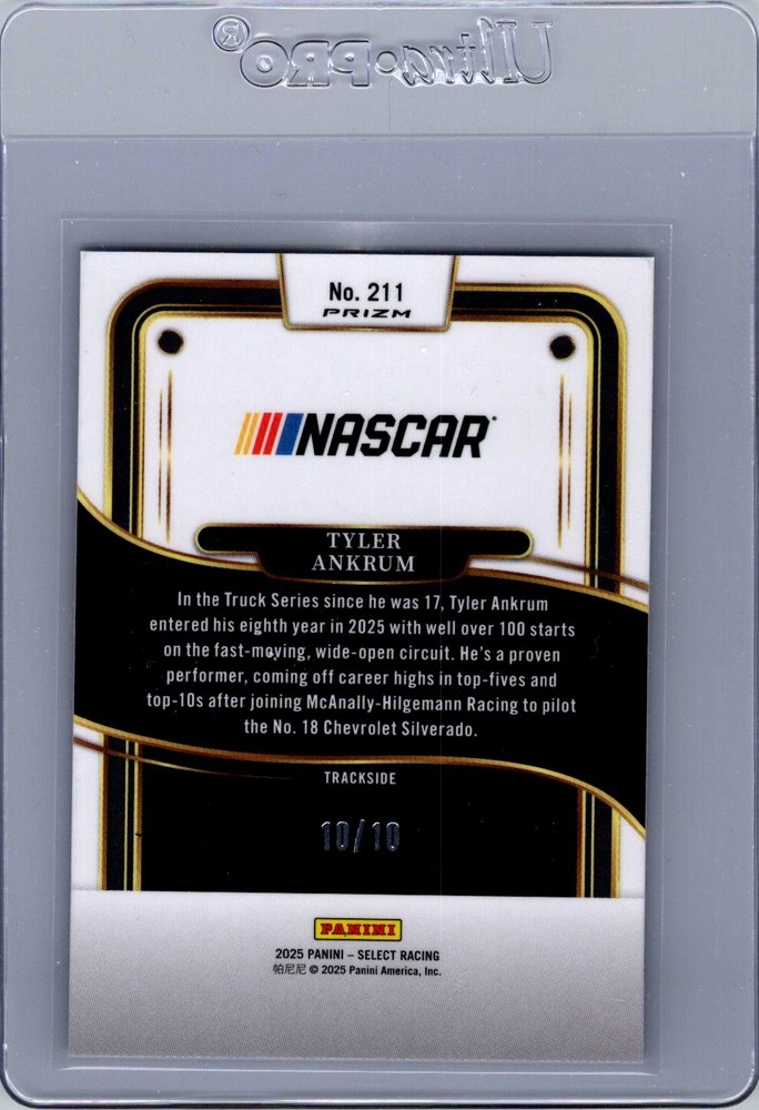2025 Panini Select #211 Tyler Ankrum Gold Ice Prizms #/10