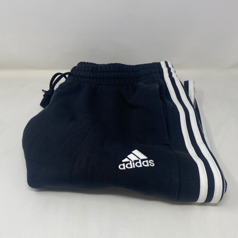 Adidas Essentials 3-Stripes Fleece Pants Black/White Men’s XL IB4030