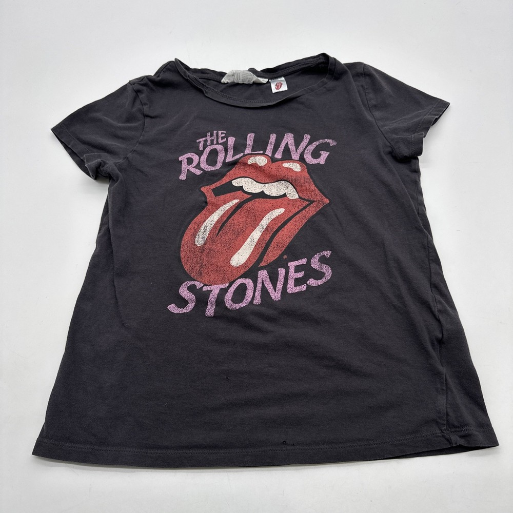 H&M The Rolling Stones T-shirt Girls 10-12Y Gray Graphic Print Logo ..#33701