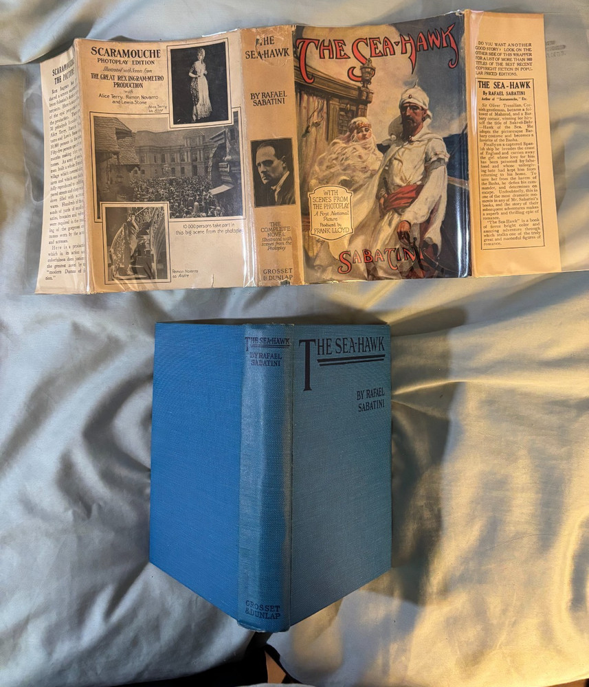 The Sea Hawk - photoplay edition movie tie-in DJ & stills c1924 VG Milton Sills