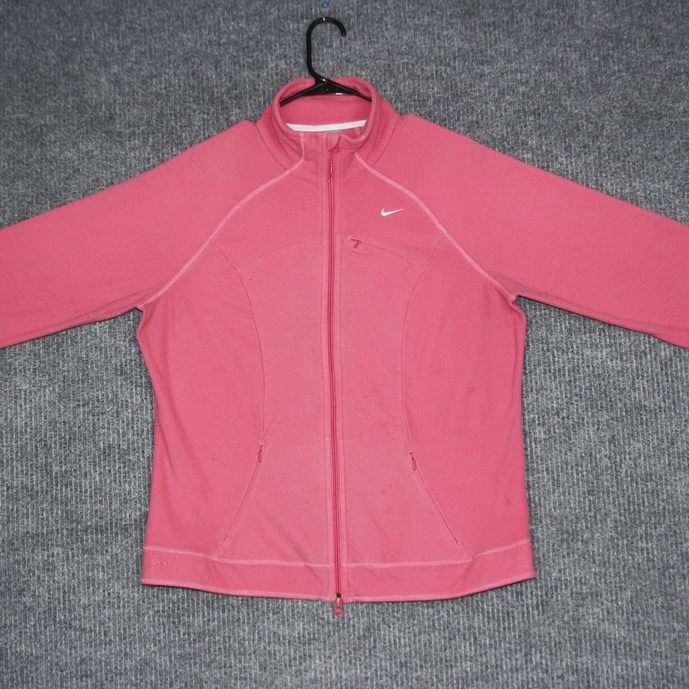 Nike Therma Fit Full Zip Fleece Jacket Women's XL Pink Athletic Sportswear