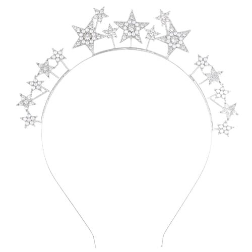 Sparkly Silver Crystal Chain Rhinestone Elastic Hair Jewel for Brides