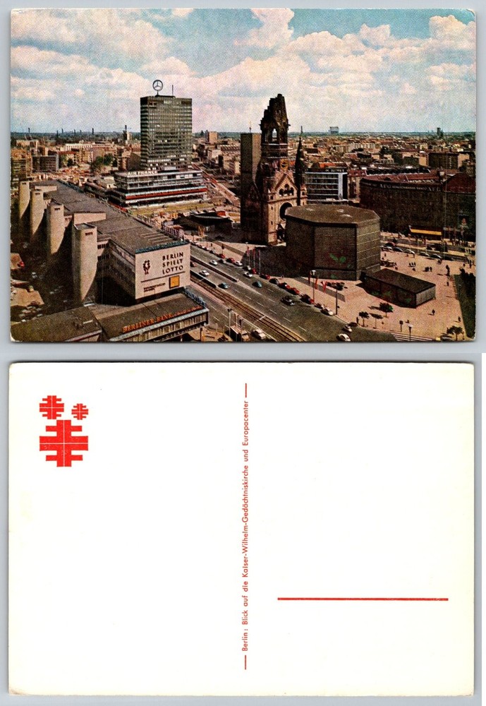 Berlin Panorama Postcard - Kaiser Wilhelm Memorial Church & Europa-Center 1960s
