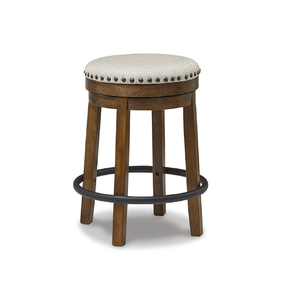 Signature Design by Ashley Valebeck Upholstered Swivel Counter, Dark Brown