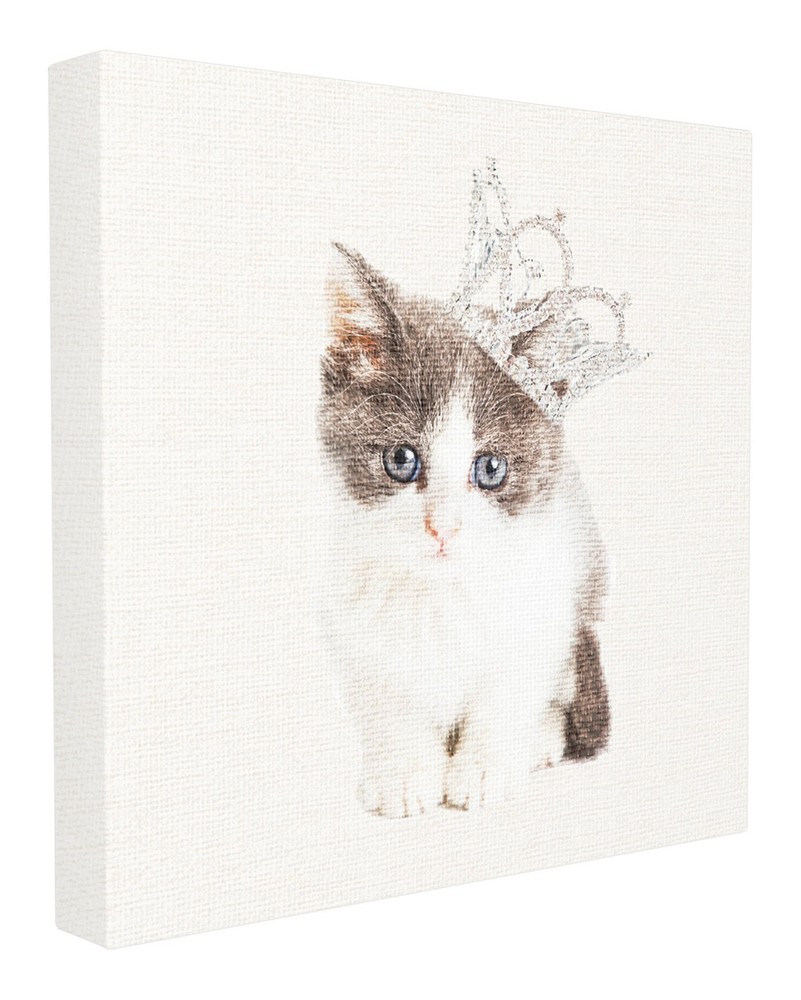 The Stupell Home Decor Collection Kitten Royalty Stretched Canvas Wall Art, 1...