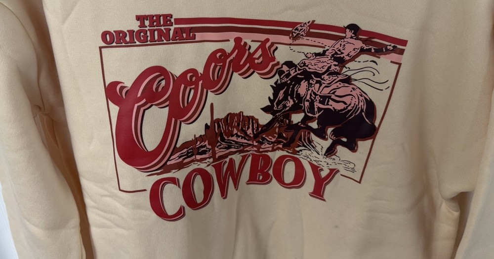 COORS Women's OG The Original Coors Cowboy Graphic Crewneck Sweatshirt Size L