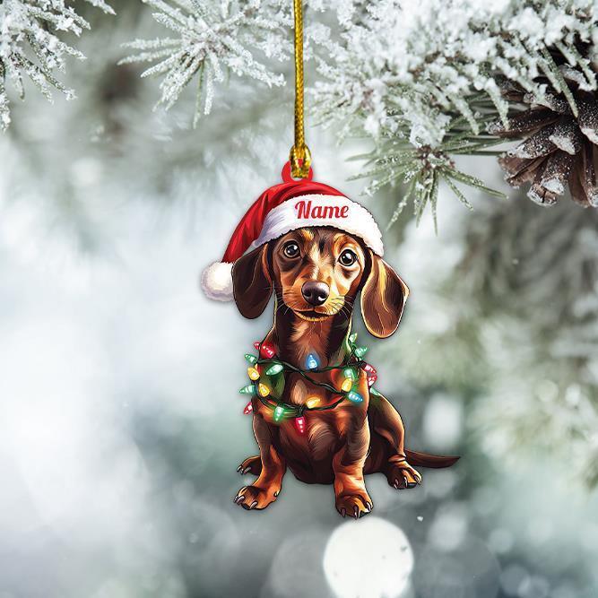 Dachshund Dog Christmas Lights Ornament  Dachshund Dog Christmas Ornament Gift