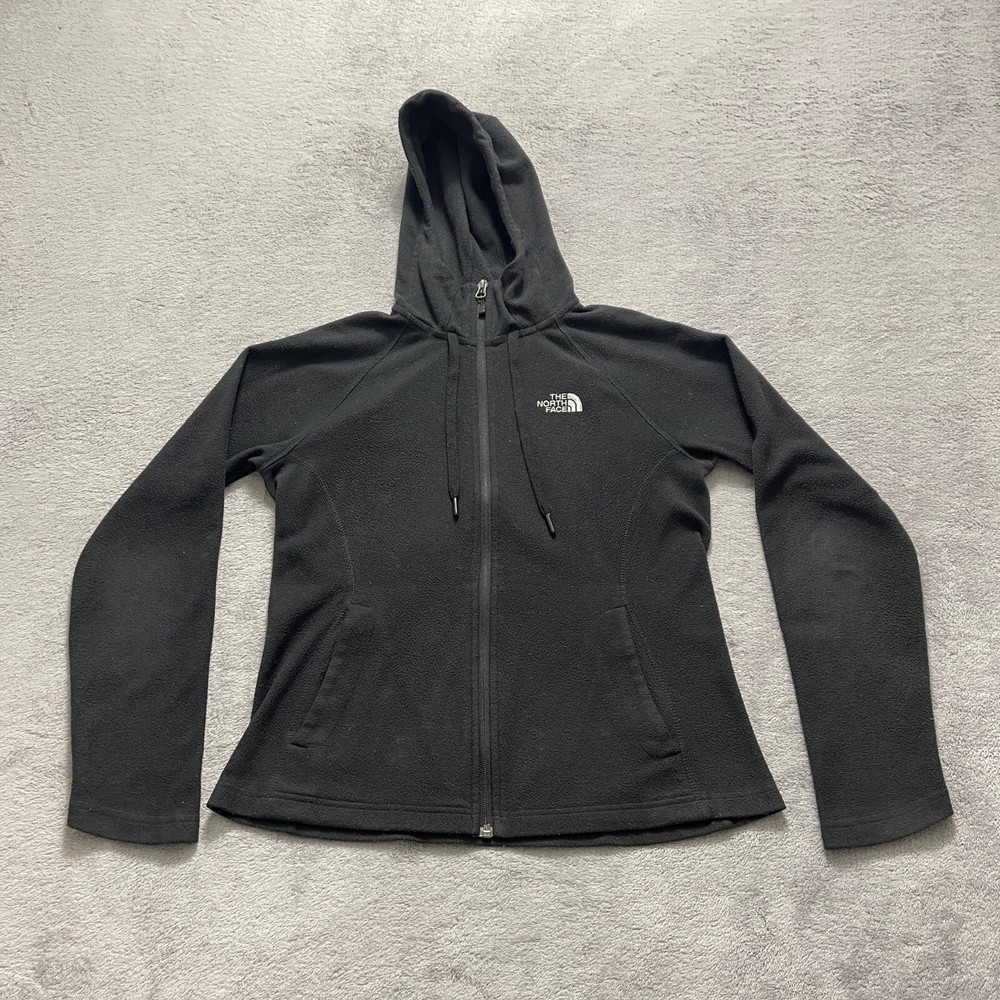 North Face Jacket Womens Size S Black Fleece Full Zip Hooded Sweatshirt Small