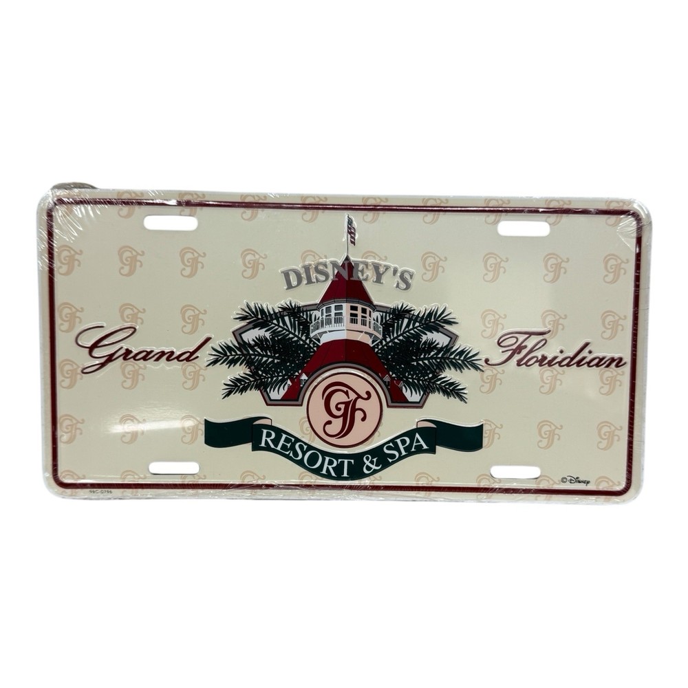 1998 Sealed Walt Disney Grand Floridian Resort Metal License Plate