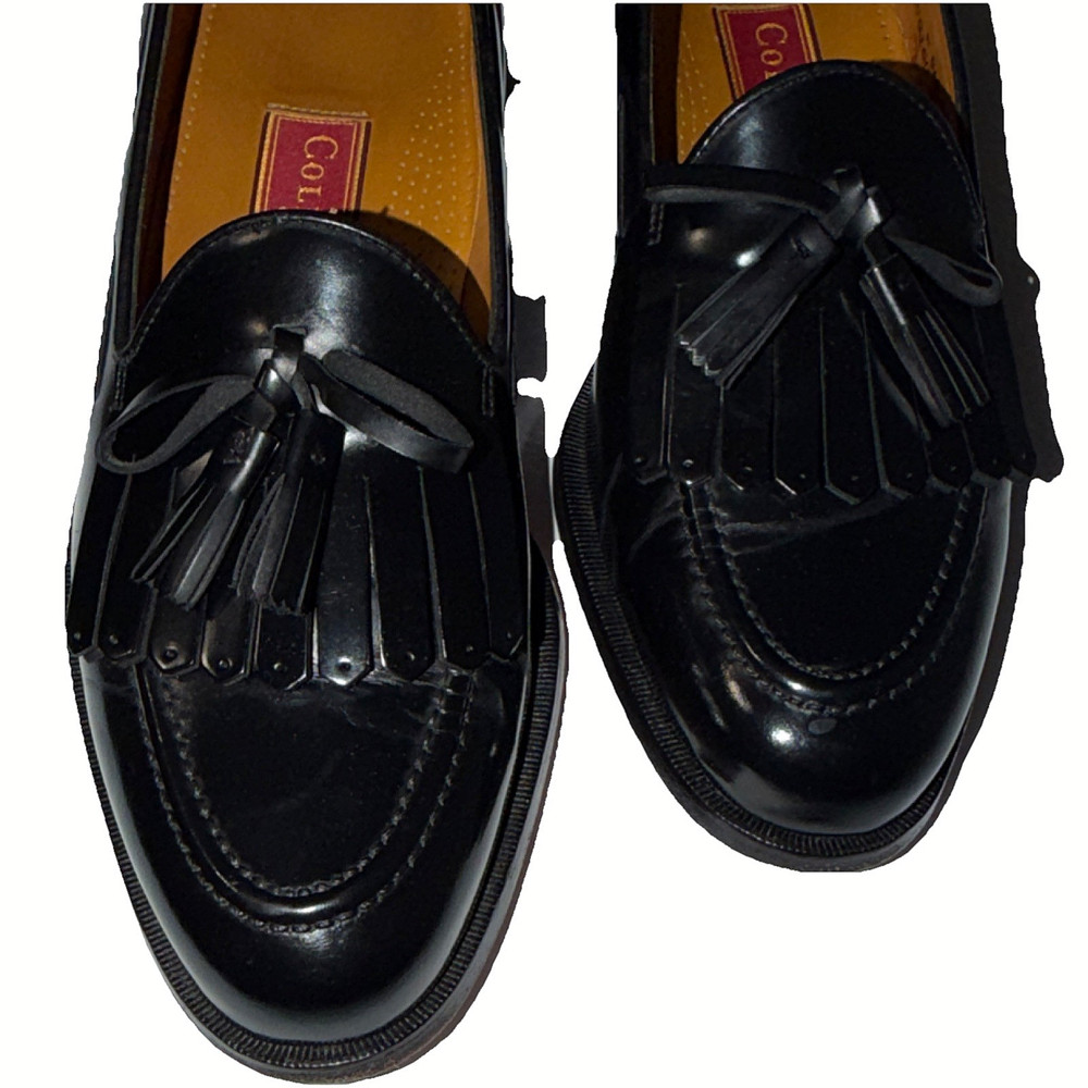 Cole Haan City Black Leather Tasseled Slip-On Loafer Men's Dress Shoes Size 11 M