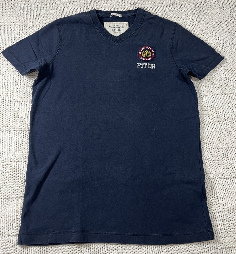 VTG Abercrombie & Fitch T-Shirt Men’s Size M Blue Muscle Short Sleeves V-Neck
