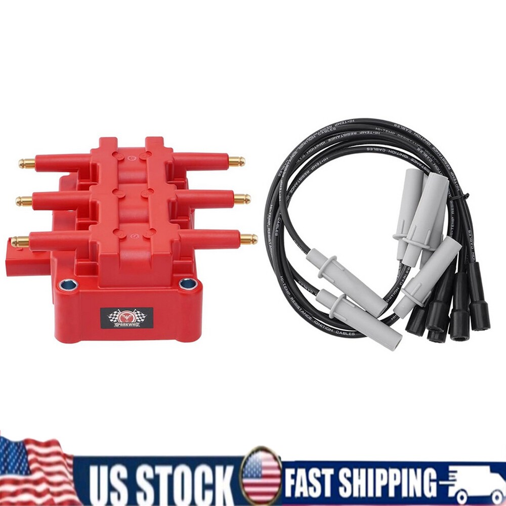 UF305 Ignition Coil + 6x Spark Plug Wire Set for 2007-2011 Jeep Wrangler V6 3.8L