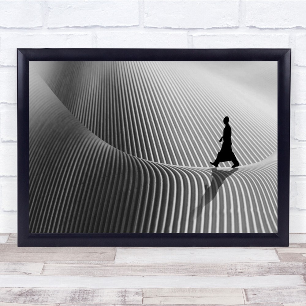 Walker 3 Creative Edit Person Silhouette Shadow Stripes Lines Wall Art Print