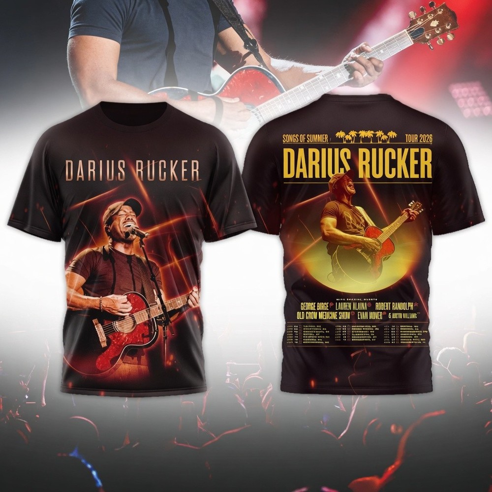 Darius Rucker Songs Of Summer Tour 2026 AOP 3D T-Shirt Unisex S-5XL
