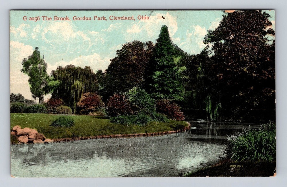 Cleveland OH-Ohio, The Brook, Gordon Park, Antique, Vintage Souvenir Postcard