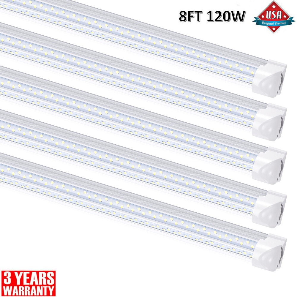 25Pcs 120W 8FT Led Shop Light 8' 8 Foot Led Tube Light T8 Integrate 4Row Fixture