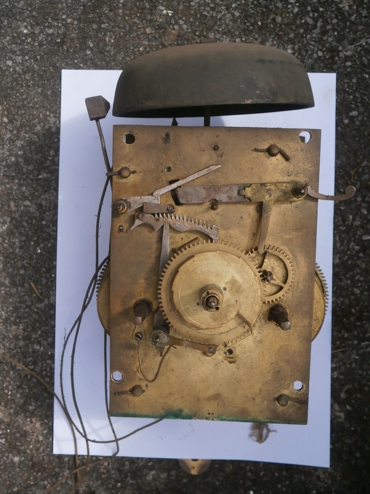 C1800 8-day longcase clock movement antique brass mechanism
