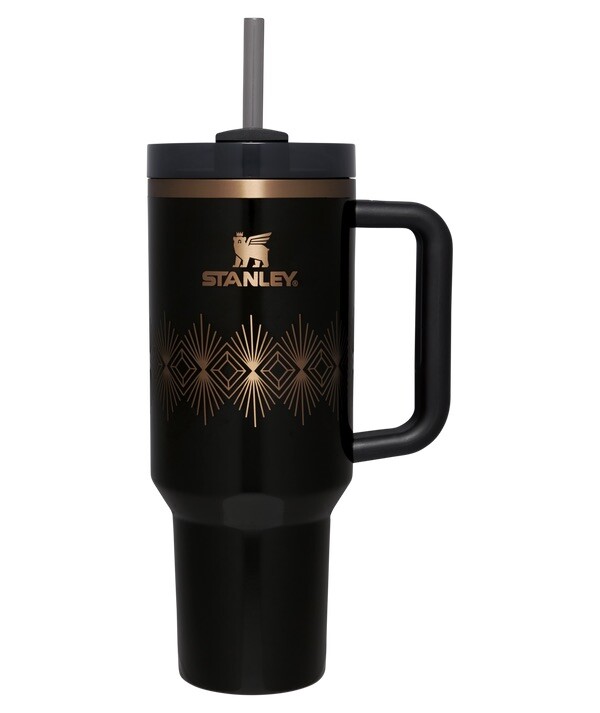 Stanley Deco Collection Gloss Black The Flowstate Quencher H2.0 40oz Tumbler NWB