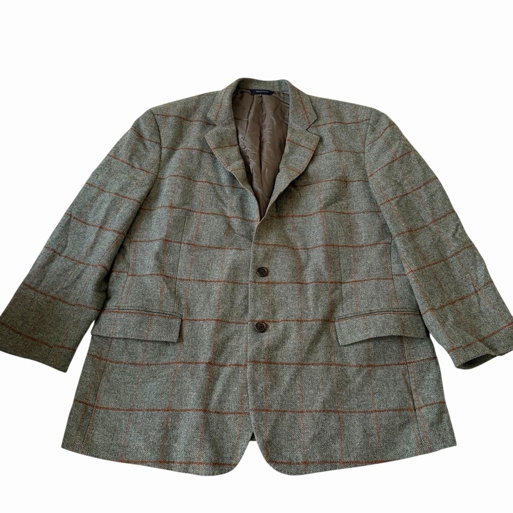 BROOKS BROTHERS Mens Jacket 48 R Moon Fabric  Tweed 100% Wool Plaid Regent