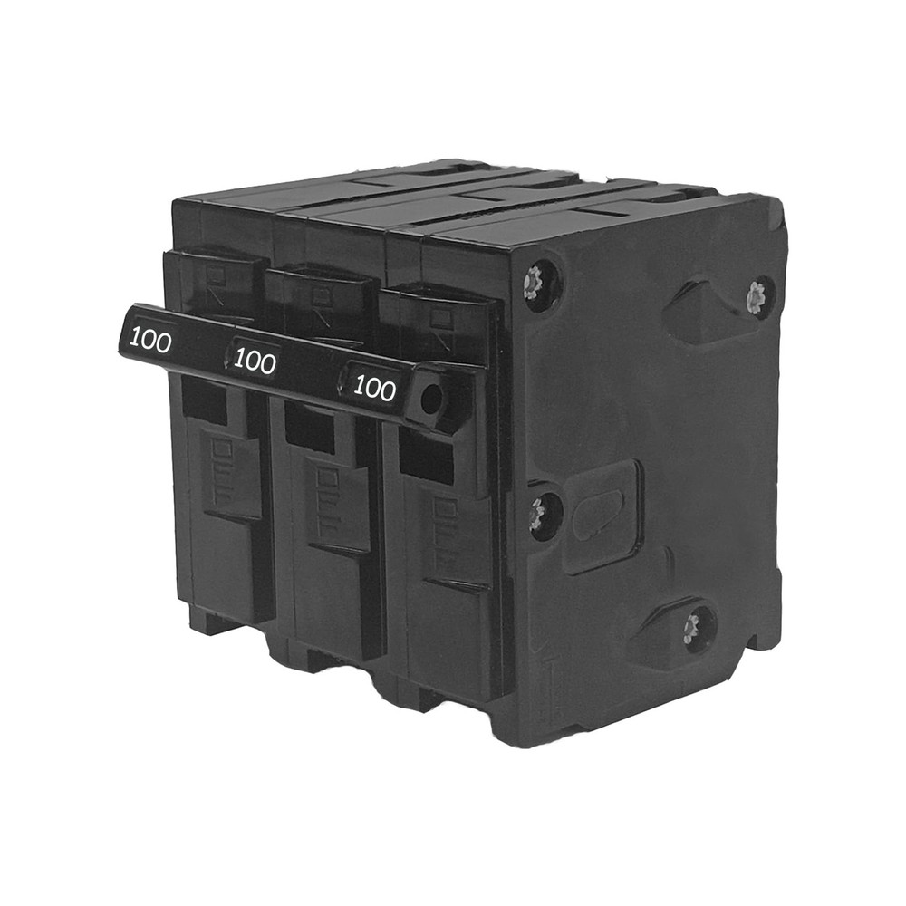 Q3100 Circuit Breaker, 3 Pole 100-Amp, 120/240v, Fit for Siemens Type Black