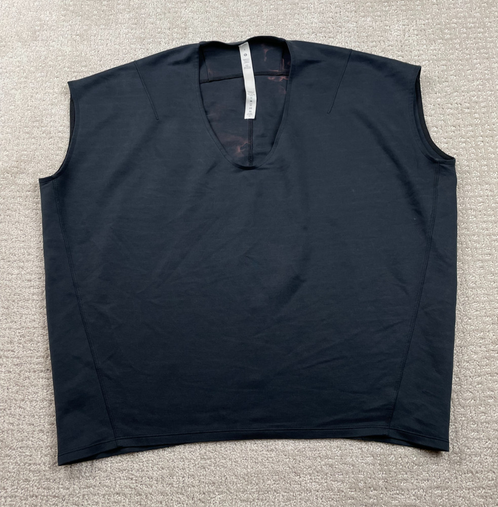 Lululemon T Shirt Womens Size 4 Black Capped Short Sleeve Tee Stretch Workout