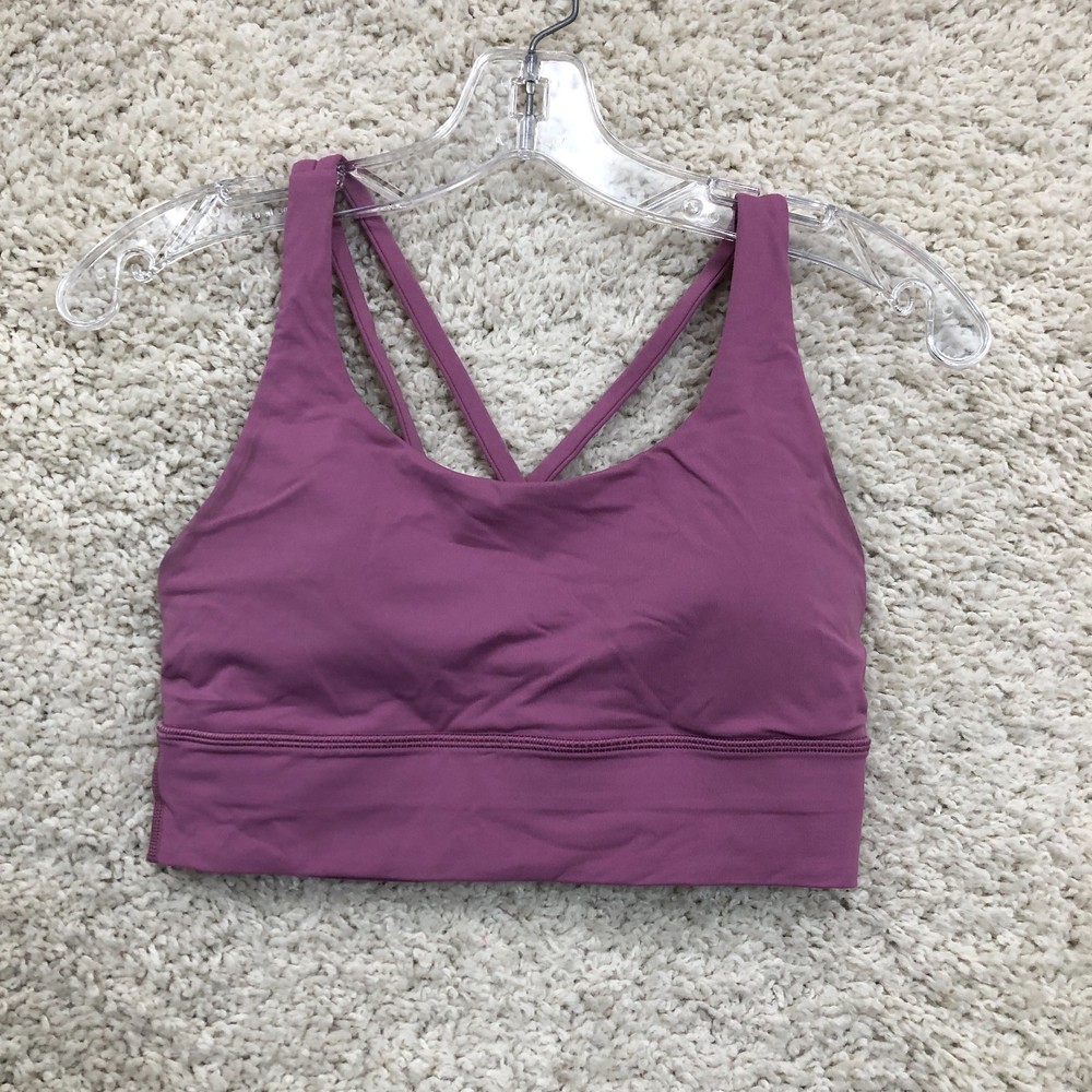 Lululemon Sports Bra 6 Adult Purple Energy Longline Crossback Pullover Gym Women